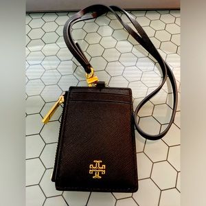 Tory Burch black ID holder & lanyard